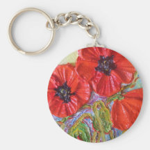 Paris' Red Poppies II Keychain