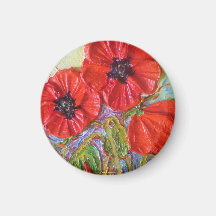 Paris' Red Poppies II Magnet