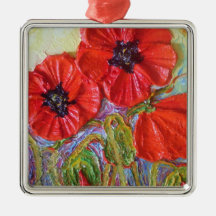 Paris' Red Poppies II Ornament
