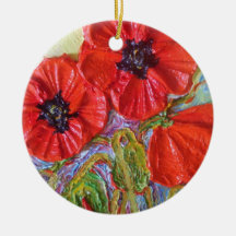 Paris' Red Poppies II Ornament