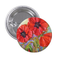Paris' Red Poppies II Pinback Buttons
