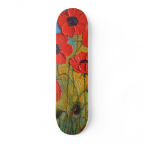 Paris' Red Poppies Skateboard