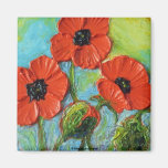 Paris' Red Poppy Painting Magnet