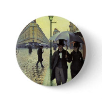 Paris Street, Rainy Day by Gustave Caillebotte Button