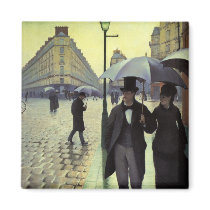 Paris Street, Rainy Day by Gustave Caillebotte Refrigerator Magnets