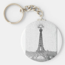 Paris, Texas Eiffel Tower Drawing Key Chains