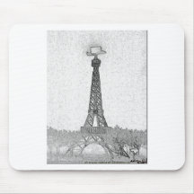 Paris, Texas Eiffel Tower Drawing Mouse Pad