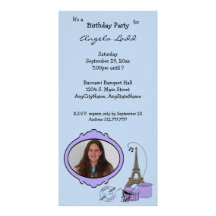 Paris Themed Photo Party Invitation Photo Cards