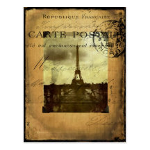 Paris timbré carte postale
