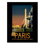 Paris travel poster for French railway networks Postcard