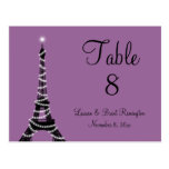 Paris Twinkles Table Number Post Cards