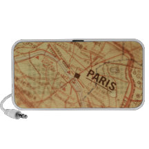 PARIS Vintage Map Doodle Mini Speakers