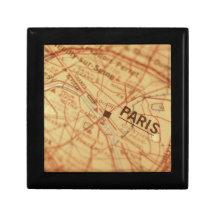 PARIS Vintage Map Jewelry Boxes