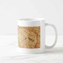 PARIS Vintage Map Mugs