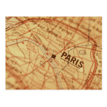 PARIS Vintage Map Post Cards