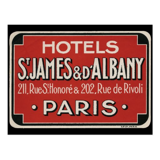 Paris Vintage Travel Luggage Label Post Card