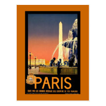 "Paris" Vintage Travel Poster Postcards