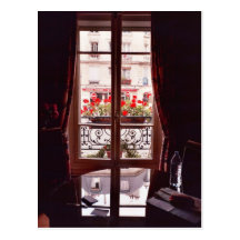 Paris window view postcards