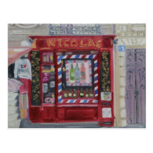 Paris Wine Shop Post Card