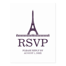 Parisian Chic RSVP Postcard, Purple