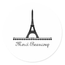 Parisian Chic Thank You Stickers, Black