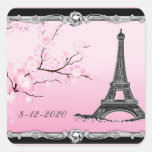 Parisian Eiffel Tower Wedding Invitation Seals Sticker