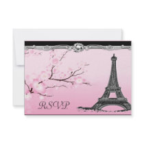 Parisian Eiffel Tower Wedding RSVP Invitations