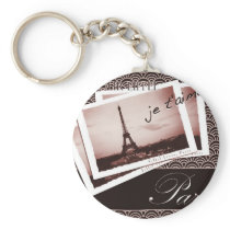 Parisian Postcards Art Deco Style Keychains