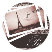 Parisian Postcards Round Sticker