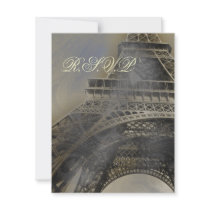 Parisian wedding  rsvp cards custom invites