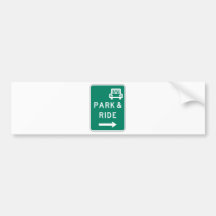 Park and Ride Street Sign Bumper Sticker