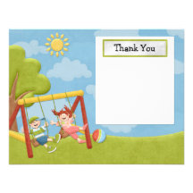 Park Birthday Party Thank You Card Personalized Announcement