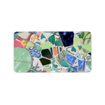 Park Guell mosaics label