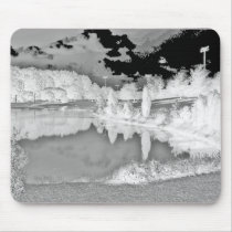 park. lake. negative. black and white. mouse pads