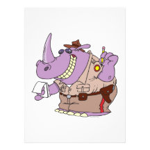 park ranger mountie rhino rhinoceros cartoon personalized announcement