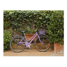 Parked bicycle, Pienza, Italy, Tuscany Post Card