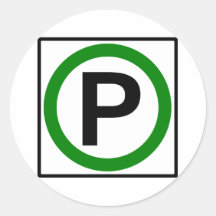 Parking Permitted Highway Sign Round Stickers