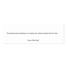 Parking Ticket Business Card Template
