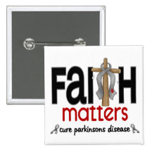 Parkinsons Disease Faith Matters Cross 1 Pinback Button