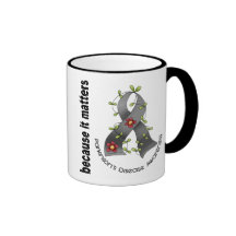 Parkinsons Disease Flower Ribbon 3 Coffee Mugs