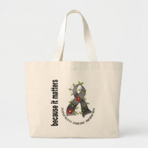 Parkinsons Disease Flower Ribbon 3 Tote Bags
