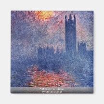 Parliament In London By Claude Monet Magnet