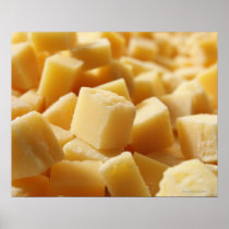 Parmigiano Reggiano cheese in cubes Posters