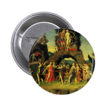 Parnassus; Mars and Venus by Andrea Mantegna Pinback Button