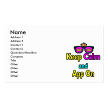 Parody Hipster Crown Sunglasses Keep Calm And App Business Card Templates