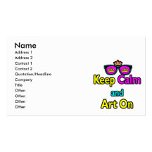 Parody Hipster Crown Sunglasses Keep Calm And Art Business Card Templates