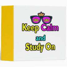 Parody Hipster Keep Calm And Study On 3 Ring Binders