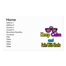 Parody Hipster  Keep Calm And Swim With Sharks Business Card