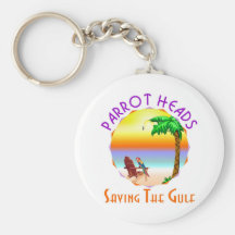 Parrot Heads Saving The Gulf from BP oil Keychain