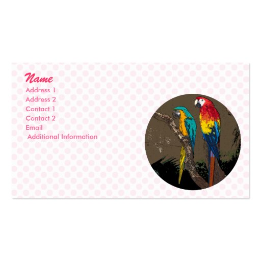 Parrots Business Card Templates